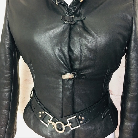 COPY - Blue deep leather puffer S - Picture 5 of 8